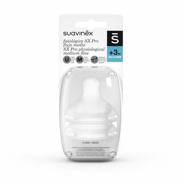 Pullon nänni Suavinex Tetina M Silikoni M (2 osaa)