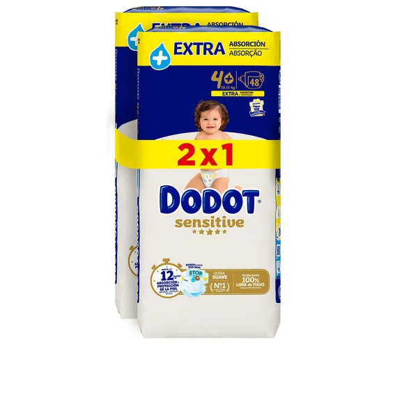 Disposable nappies Dodot Sensitive Extra 4 10-15 kg (96 Units)