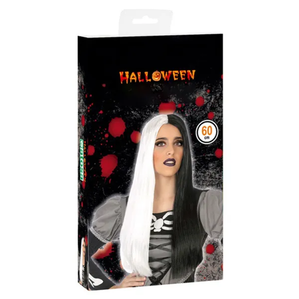 Halloweeni parukas Must Valge