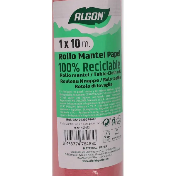 Tablecloth roll Algon Fuchsia 1 x 10 m (12 Units)