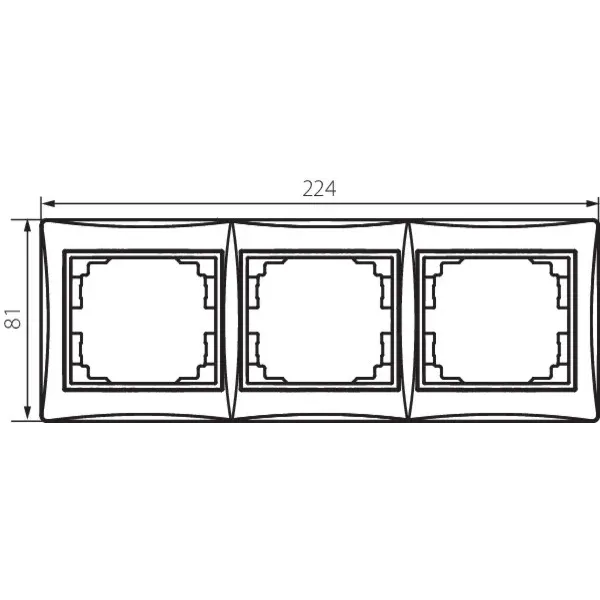 3 Gang Frame Horizontal - with wing DOMO