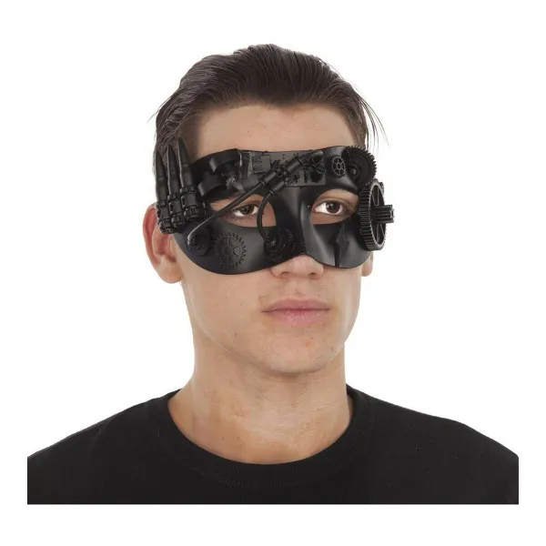 Acu maska Steampunk Melns