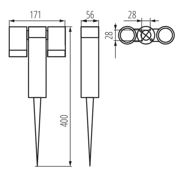 Garden light fitting with replaceable light source USTI SP