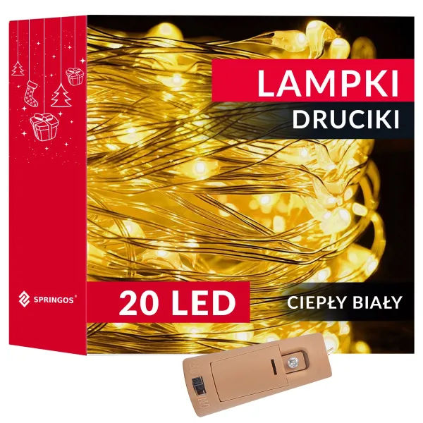 Christmas tree lights 20 LED Springos CL0026 battery operated