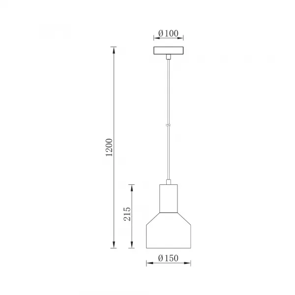 BRY-P001R-1H-1xE27-BLC-PENDANT LIGHT
