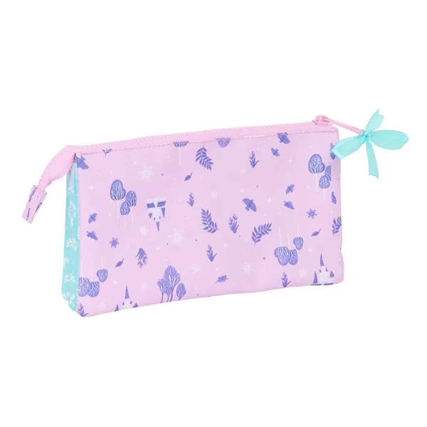 Trīsvietīgs futrālis Frozen Cool days Violets Debesu zils 22 x 12 x 3 cm