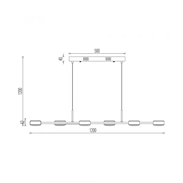 BRY-ARCANA-PD-48W-6H-BLC-3000K-PENDANT LIGHT