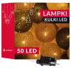 Cotton balls Springos CL0155, 50 LED, Decorative Light Garland, Electric, Graphite-White