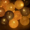 Cotton balls Springos CL0155, 50 LED, Decorative Light Garland, Electric, Graphite-White