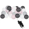 Cotton balls Springos CL0155, 50 LED, koristevaloketju, verkkovirtakäyttöinen, grafiitinvalkoinen