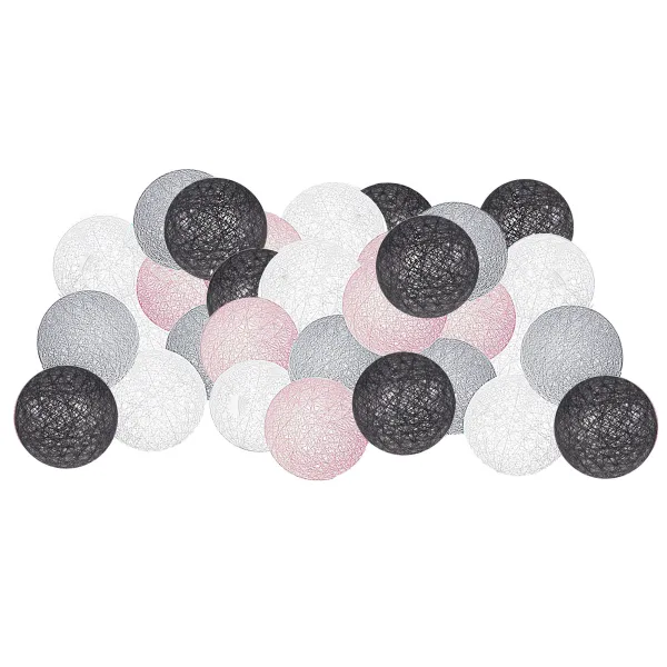 Cotton balls Springos CL0155, 50 LED, Decorative Light Garland, Electric, Graphite-White