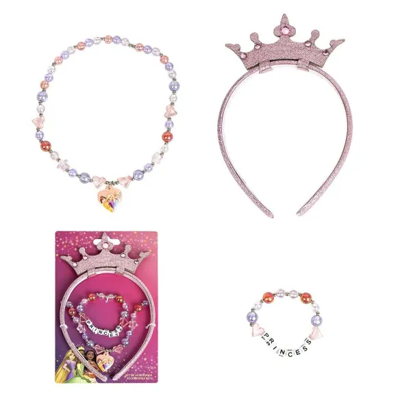 Necklace and Bracelets set Disney Princess Pink