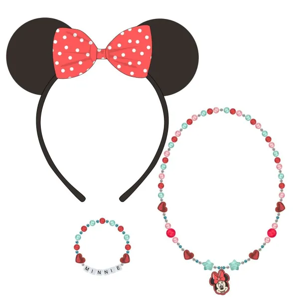 Necklace and Bracelets set Minnie Mouse Pink