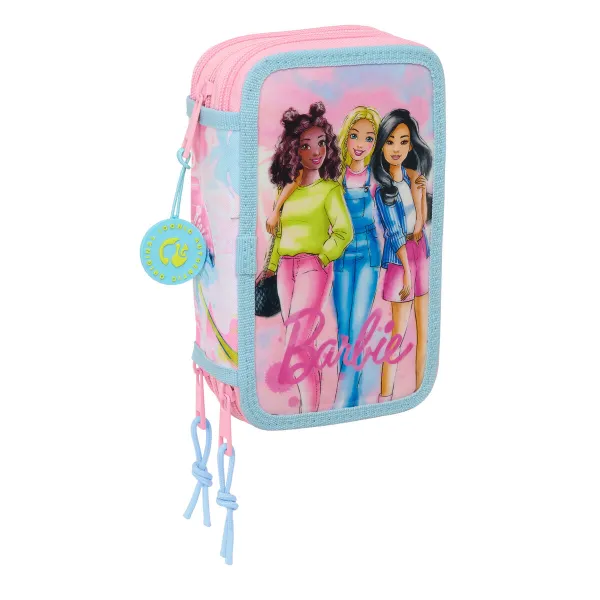 Mokyklinis penalas su priedais Barbie Painterly Rožinė Dangaus mėlynumo 12,5 x 19,5 x 5,5 cm 37 Dalys