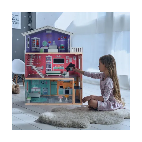 Kruzzel Dollhouse Large Dollhouse 114 cm 114 cm