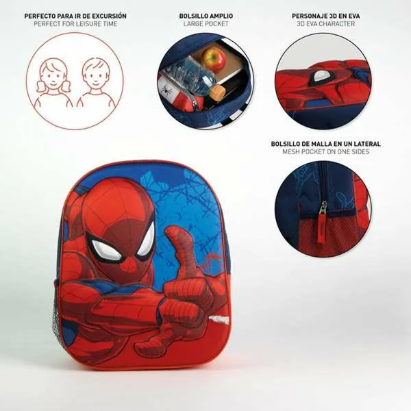 3D mokyklinis krepšys Spider-Man Mėlyna 25,0 x 31,0 x 10,0 cm