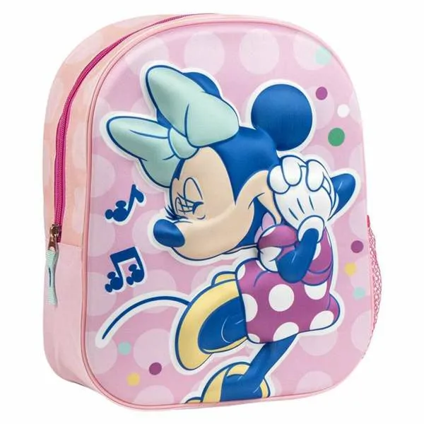 3D mokyklinis krepšys Minnie Mouse Rožinė 25,0 x 31,0 x 10,0 cm