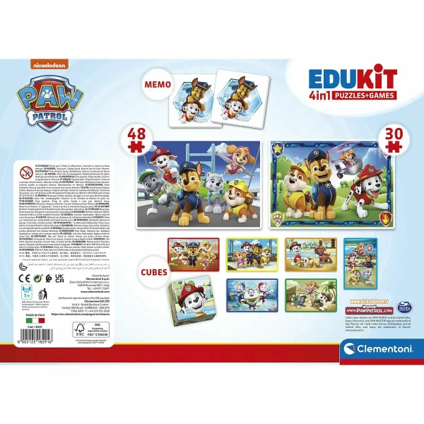 4 Pužļu Komplekts The Paw Patrol Clementoni Edukit
