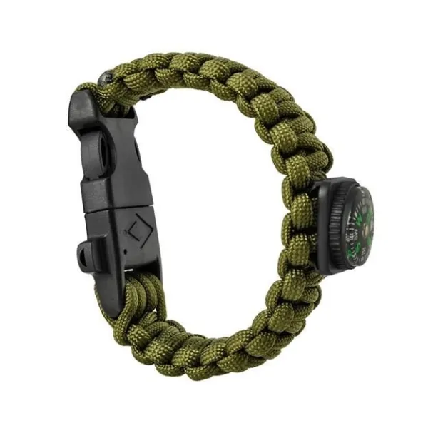 SURVIVAL rokassprādze ar aksesuāriem - zaļa