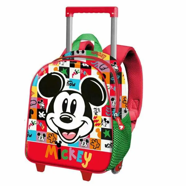 Reppu pyörillä Mickey Mouse Mood Punainen Vihreä 26 x 13 x 34 cm