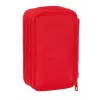 Triple Pencil Case Mickey Mouse Red 12,5 x 19,5 x 5,5 cm 37 Pieces