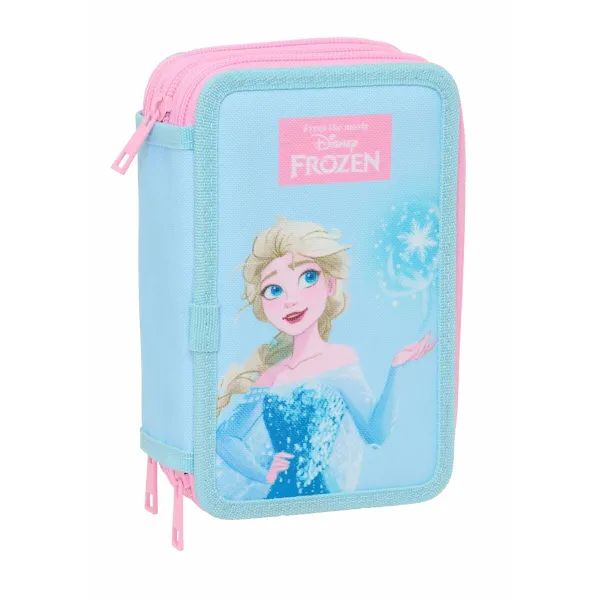 Trigubas penalas Frozen Mėlyna 12,5 x 19,5 x 5,5 cm 37 Dalys