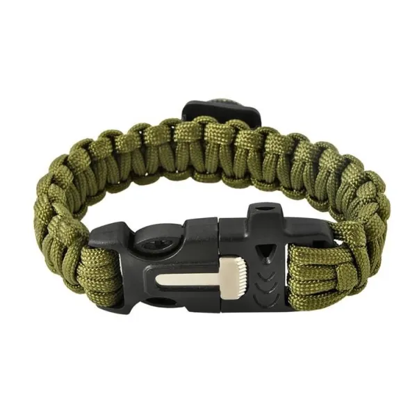 SURVIVAL bracelet with accessories - green