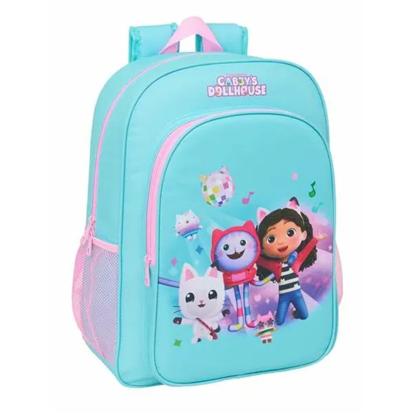 School Bag Gabby's Dollhouse Blue Pink 33 x 42 x 14 cm
