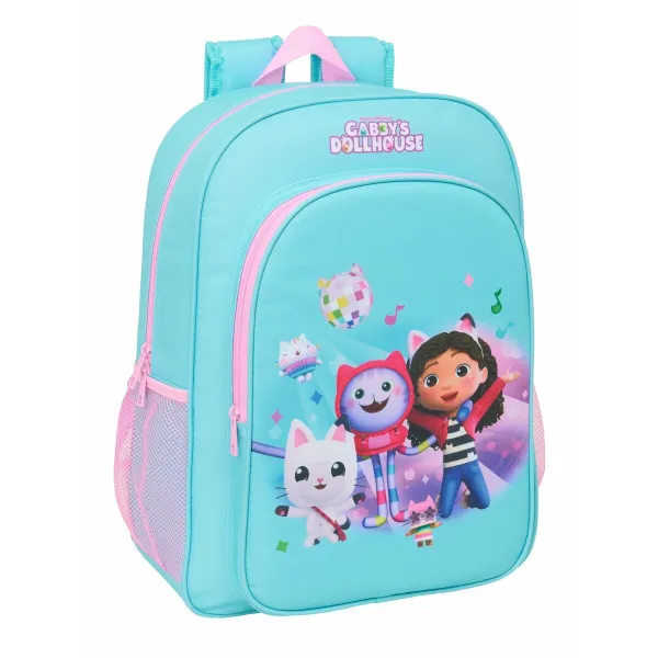 School Bag Gabby's Dollhouse Blue Pink 33 x 42 x 14 cm