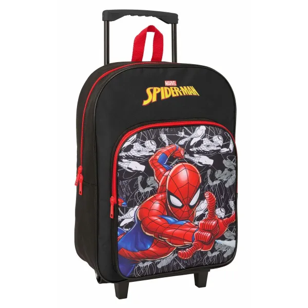 Skolas mugursoma ar riteņiem Spider-Man Melns Sarkans 32 x 42 x 14 cm