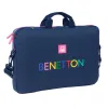 Kannettavan salkku Benetton Damero Laivastonsininen 40 x 27 x 4 cm