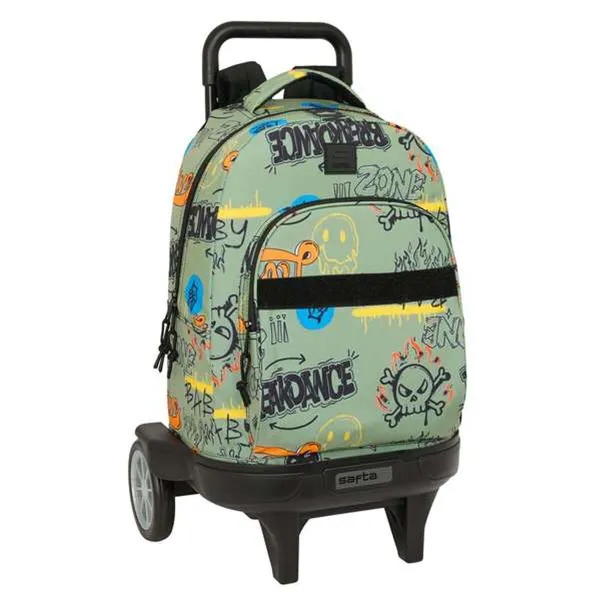 Mokyklinė kuprinė su ratukais Safta Zone 33 x 45 x 22 cm Graffitti
