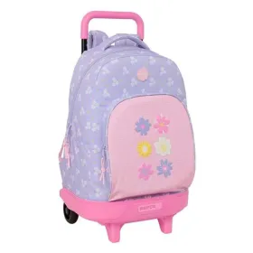 Reppu pyörillä Safta Bouquet Pinkki Liila 33 x 45 x 22 cm