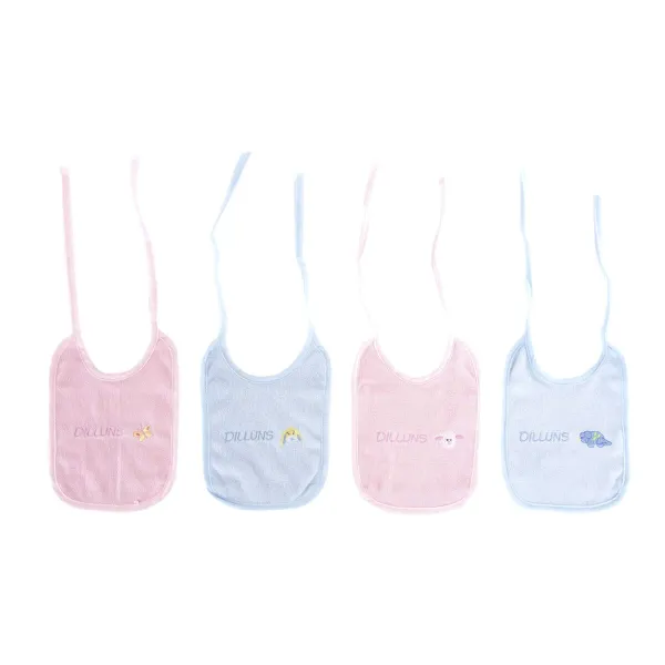 Ruokalappusetti Home ESPRIT Pinkki Taivaansininen Puuvilla 19 x 29 x 3 cm (4 osaa)