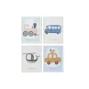 Painting Home ESPRIT Yellow Blue Canvas 30 x 1,8 x 40 cm (4 Units)