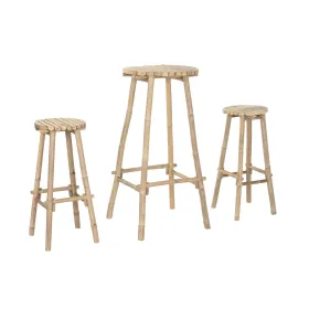 Pöytäsetti 2 tuolilla Home ESPRIT Bambu 50 x 50 x 105 cm
