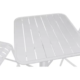 Galda komplekts ar 2 krēsliem Home ESPRIT Balts Metāls polipropilēns 60 x 60 x 102 cm