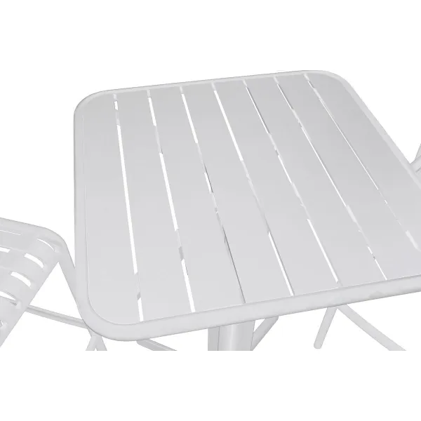 Pöytäsetti 2 tuolilla Home ESPRIT Valkoinen Metalli polypropeeni 60 x 60 x 102 cm