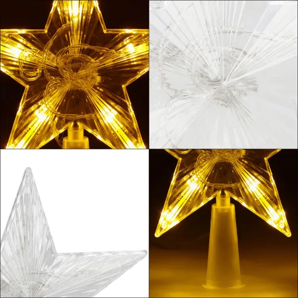 Tree topper glowing star Springos CL4130 10 LED, warm white