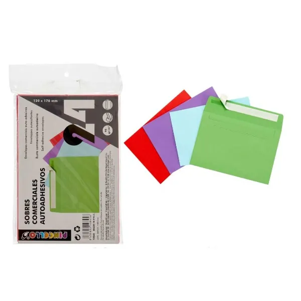 Aploksnes Pincello Daudzkrāsains Papīrs 12 x 1 x 17,5 cm 120 x 176 mm (48 gb.)