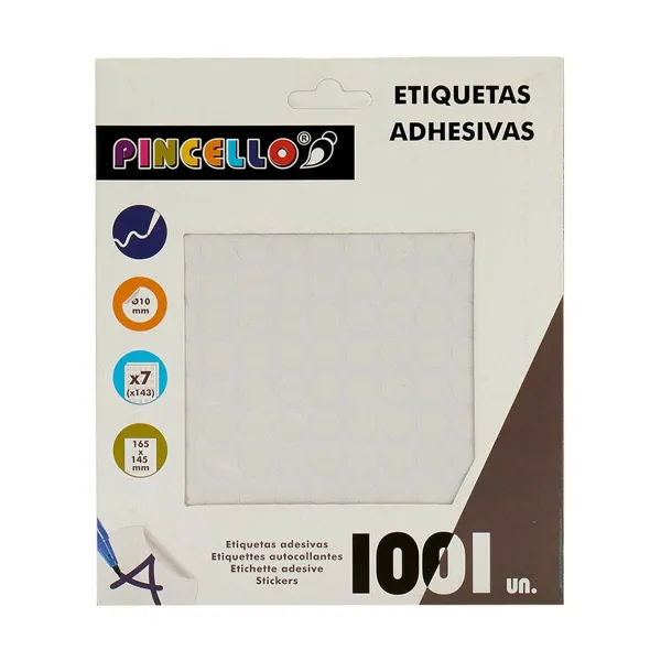 Uzlīmes Pincello Balts Ø 10 mm 17 x 4 x 19 cm (12 gb.)