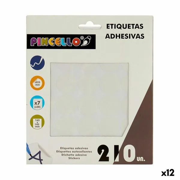 Uzlīmes Pincello Balts Ø 25 mm 17 x 4 x 19 cm (12 gb.)