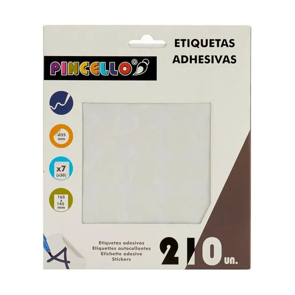 Uzlīmes Pincello Balts Ø 25 mm 17 x 4 x 19 cm (12 gb.)