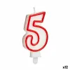 Žvakė Gimtadienio Numeriai 5 (12 vnt.)