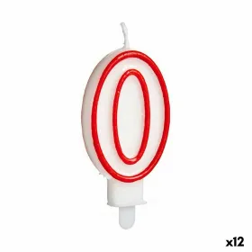 Žvakė Gimtadienio Balta Raudona Numeriai 0 (12 vnt.)