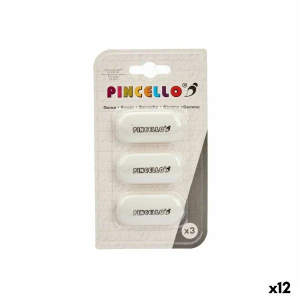 Dzēšgumiju Komplekts Pincello Balts 9 x 16 x 1 cm (12 gb.)