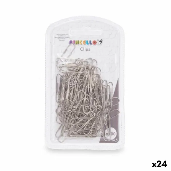 Clips Pincello Silver Metal Small (24 Units)