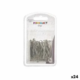 Clips Pincello Silver Metal Large (24 Units)