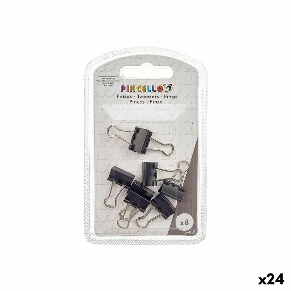 Clamps Pincello Black Metal Clip Small (24 Units)