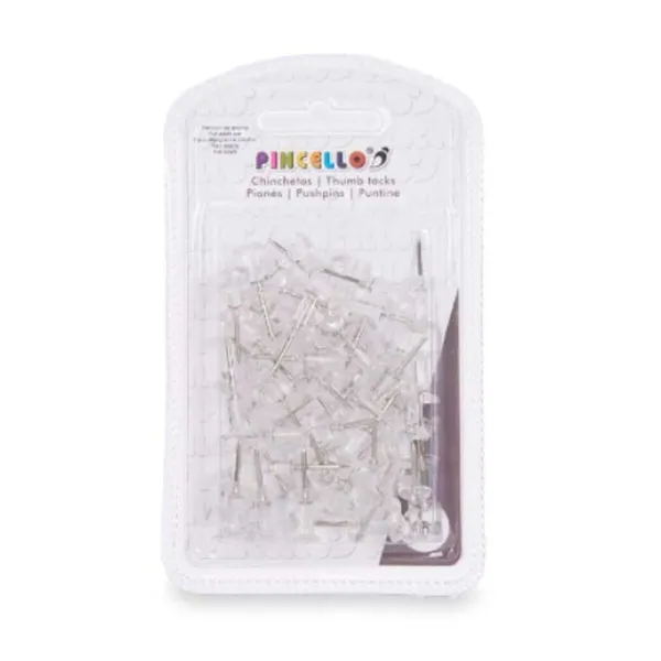 Drawing pins Pincello Transparent Metal Plastic (24 Units)